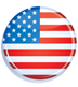 Picture of the US flag on a political button.